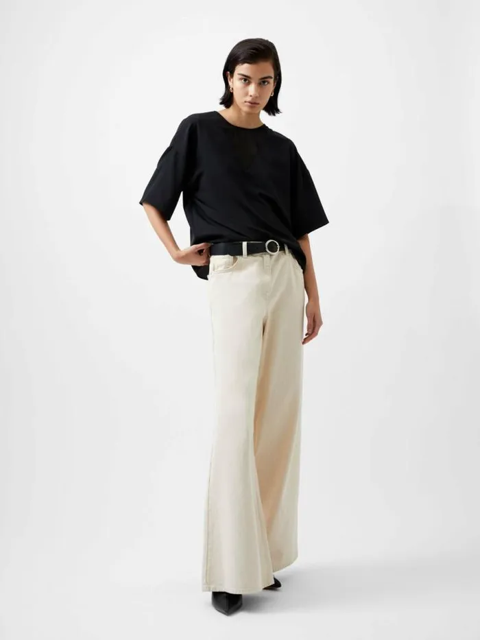 French Connection Capriana Crepe Top Blackout Women Tops