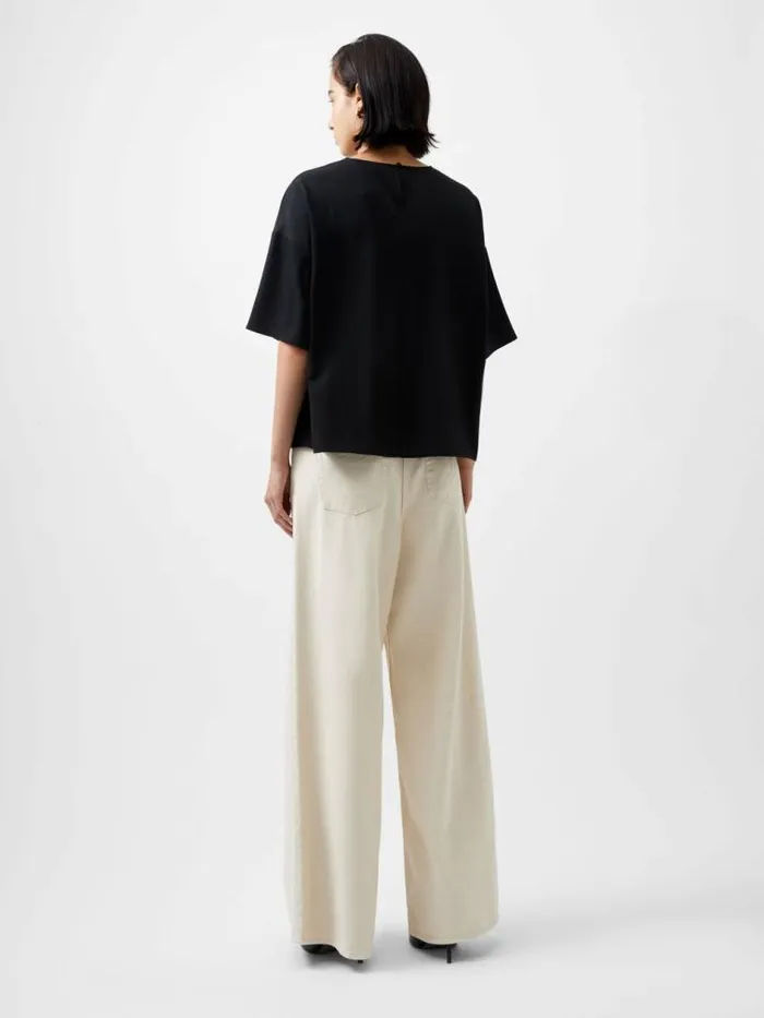 French Connection Capriana Crepe Top Blackout Women Tops