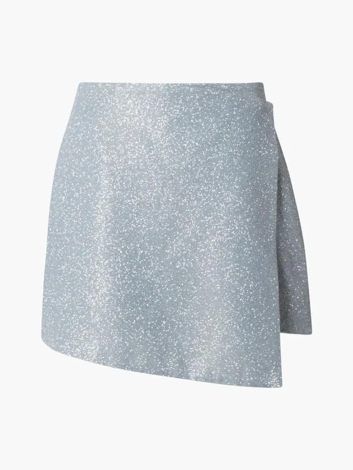 French Connection Cece Lurex Skort Silver Women Skirts