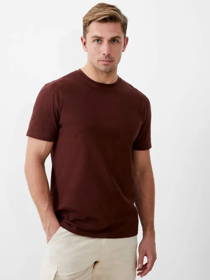 French Connection Classic Organic TShirt Chocolate Men TShirts and Polo Shirts