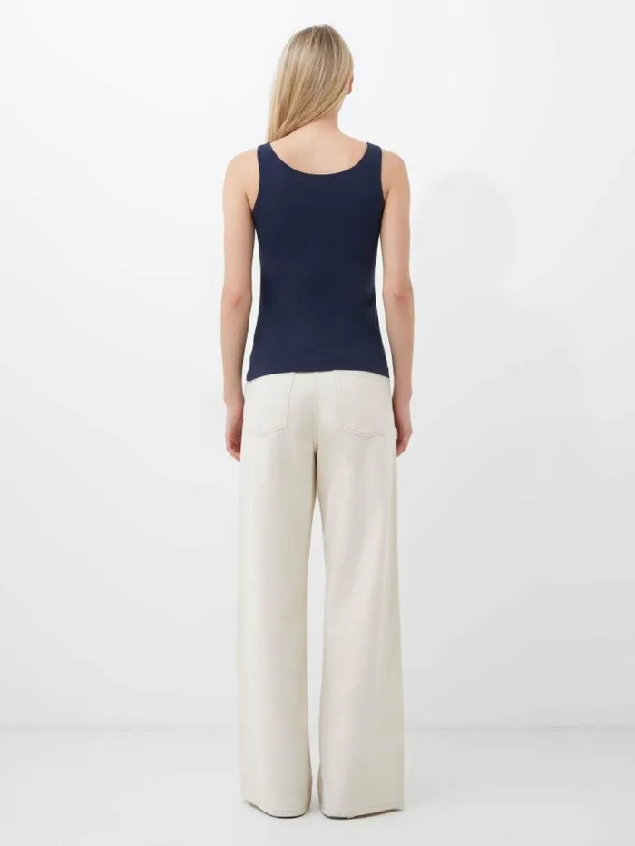 French Connection Cotton Organic Stretch Tank Top Classic Navy Women Tops