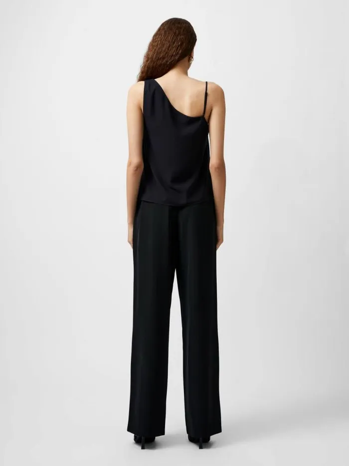 French Connection Eden Georgette Frilly Cami Top Blackout Multi Women Tops