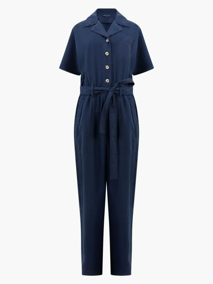 French Connection Elkie Twill Boiler Suit Marine Women Jumpsuits and Playsuits