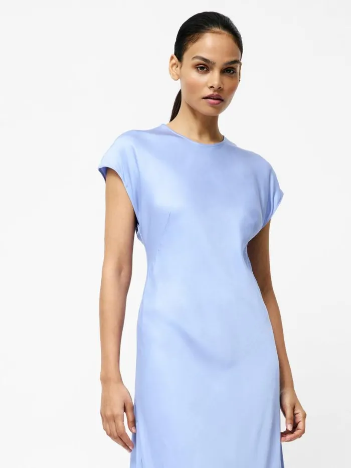 French Connection Ennis Eco Satin Column Shape Dress Pale Iris Women Dresses