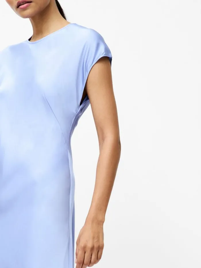 French Connection Ennis Eco Satin Column Shape Dress Pale Iris Women Dresses