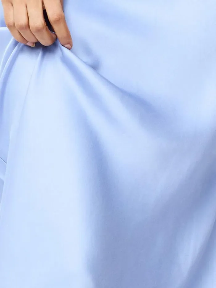 French Connection Ennis Eco Satin Column Shape Dress Pale Iris Women Dresses