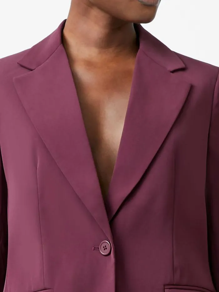 French Connection Harrie Suiting Jacket Burgundy Red Women Coats and Jackets
