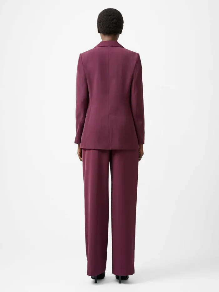 French Connection Harrie Suiting Jacket Burgundy Red Women Coats and Jackets