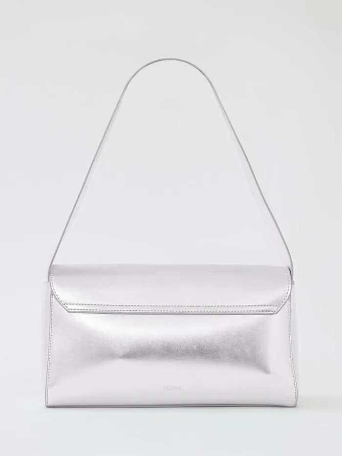French Connection Jeenaa X Metallic Envelope Bag High Shine Silver Women Bags and Purses