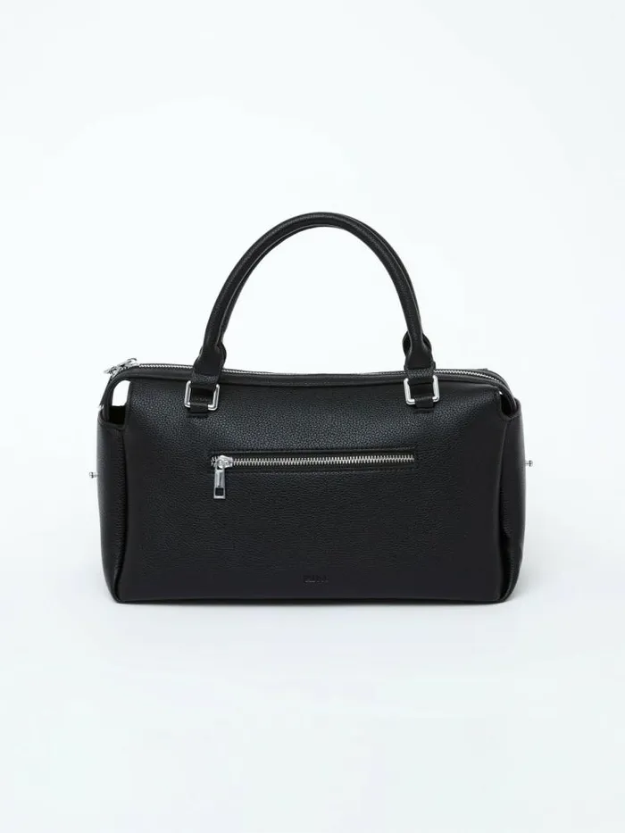 French Connection Jeenaa X Textured Bowling Bag Textured Black Women Bags and Purses