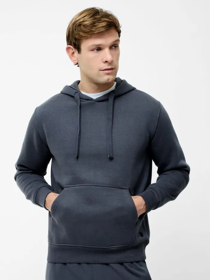 French Connection Kangaroo Hoodie Dark Grey Men Knitwear