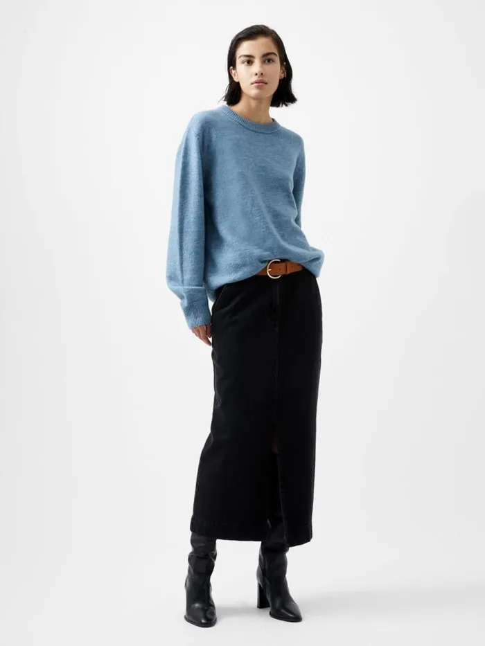 French Connection Kesia Recycled Crew Neck Jumper Dusted Blue Women Jumpers and Cardigans French Connection Kesia Recycled Crew Neck Jumper Dusted Blue Women Jumpers and Cardigans