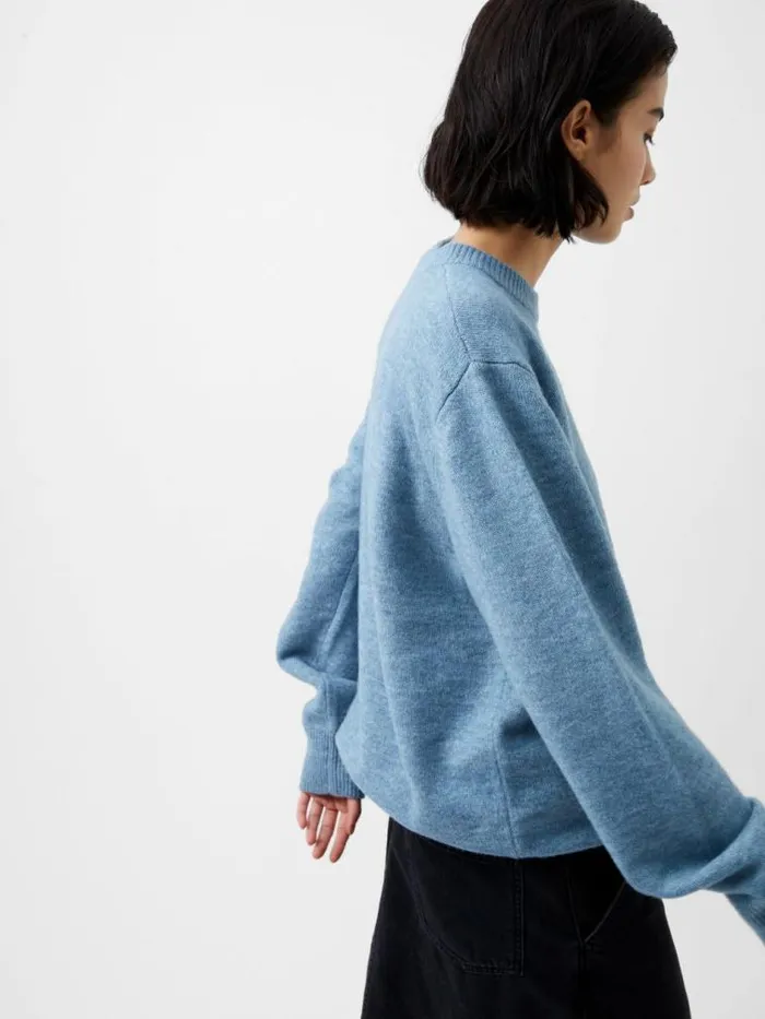 French Connection Kesia Recycled Crew Neck Jumper Dusted Blue Women Jumpers and Cardigans
