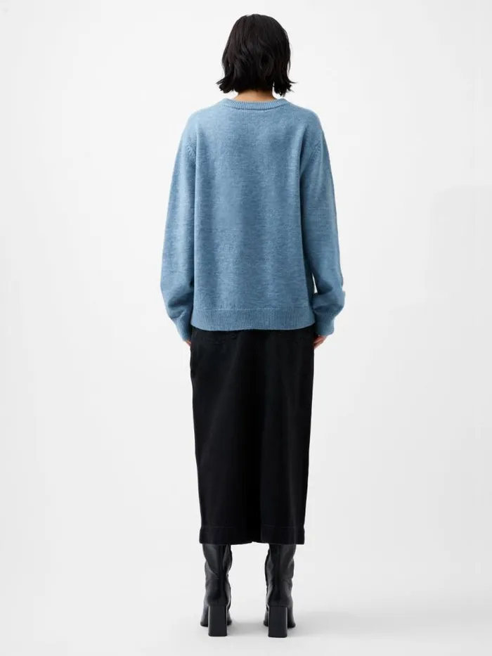 French Connection Kesia Recycled Crew Neck Jumper Dusted Blue Women Jumpers and Cardigans