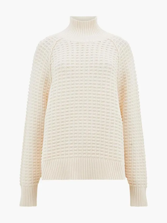 French Connection Keya Popcorn Knit Mozart Jumper Cream Women Jumpers and Cardigans