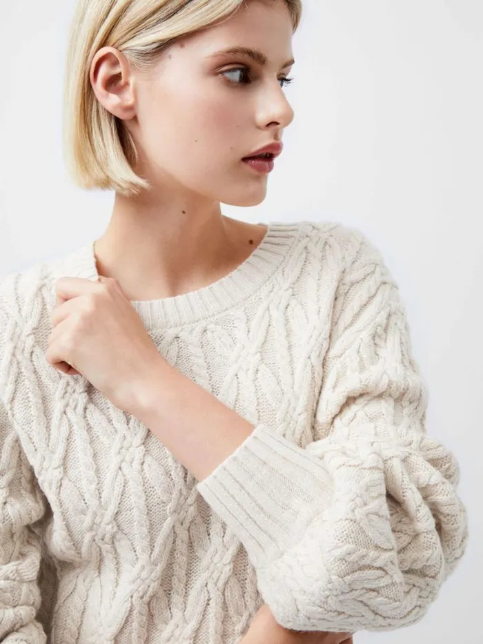 French Connection Layon Jini Jumper Classic Cream Women Jumpers and Cardigans French Connection Layon Jini Jumper Classic Cream Women Jumpers and Cardigans