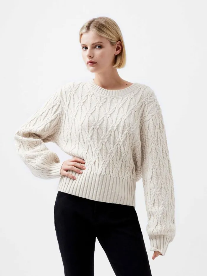 French Connection Layon Jini Jumper Classic Cream Women Jumpers and Cardigans