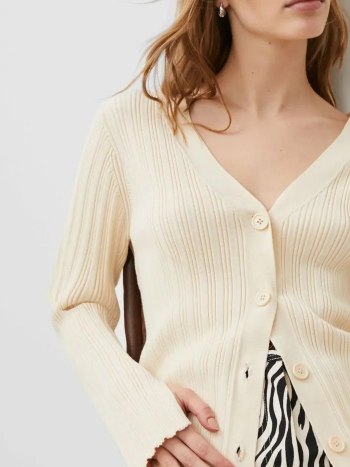 French Connection Leonora Recycled Cardigan Classic Cream Women Jumpers and Cardigans