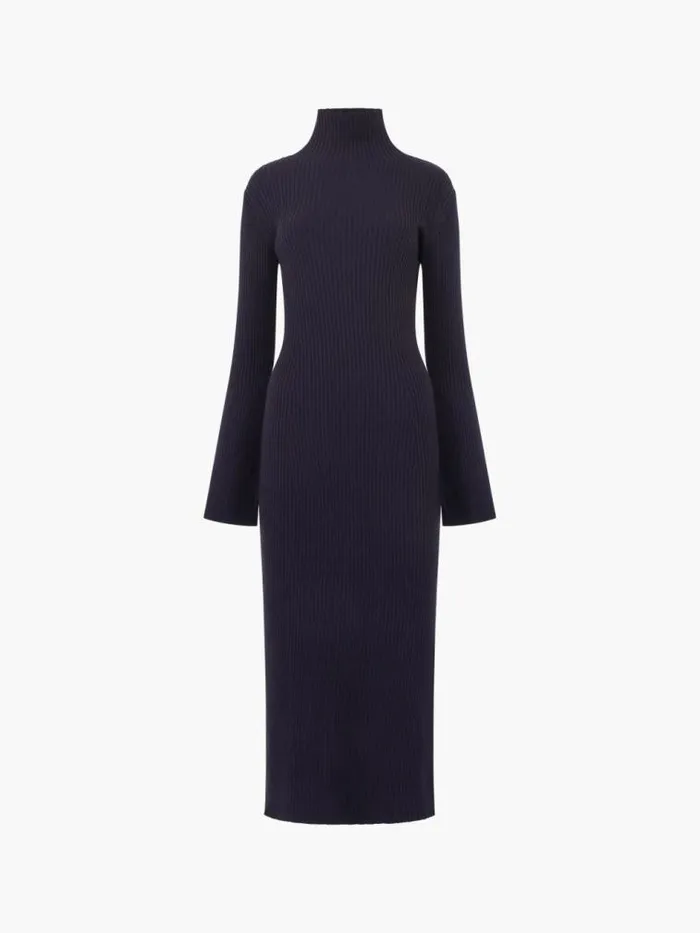 French Connection Lolly Mari Flare Sleeve Knit Dress Marine Women Dresses