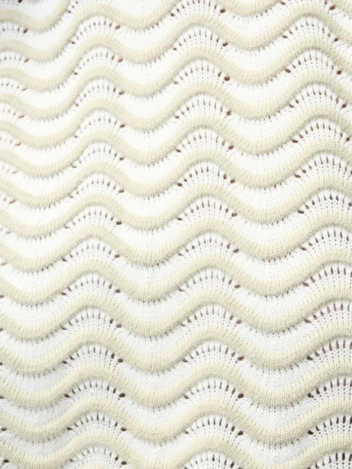 French Connection London Sleeveless Wave Knit Jumper Pistachiocream Women Jumpers and Cardigans