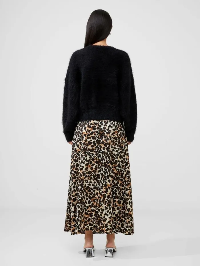 French Connection Meena Fluffy Boat Neck Jumper Blackout Women Jumpers and Cardigans