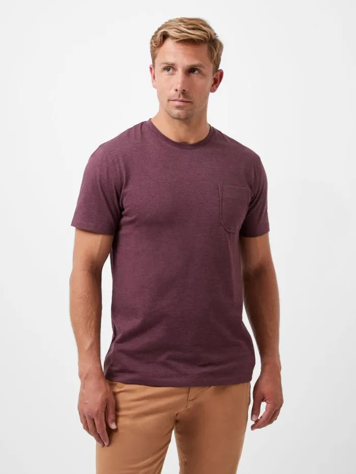 French Connection Organic Pocket TShirt Burgandy Mel Men TShirts and Polo Shirts French Connection Organic Pocket TShirt Burgandy Mel Men TShirts and Polo Shirts
