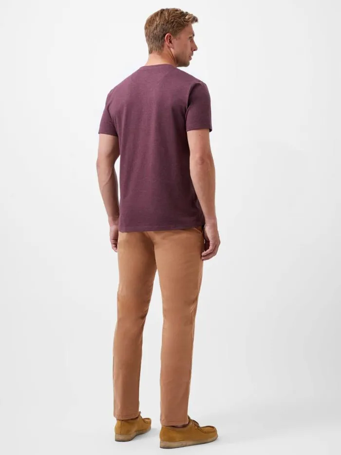 French Connection Organic Pocket TShirt Burgandy Mel Men TShirts and Polo Shirts