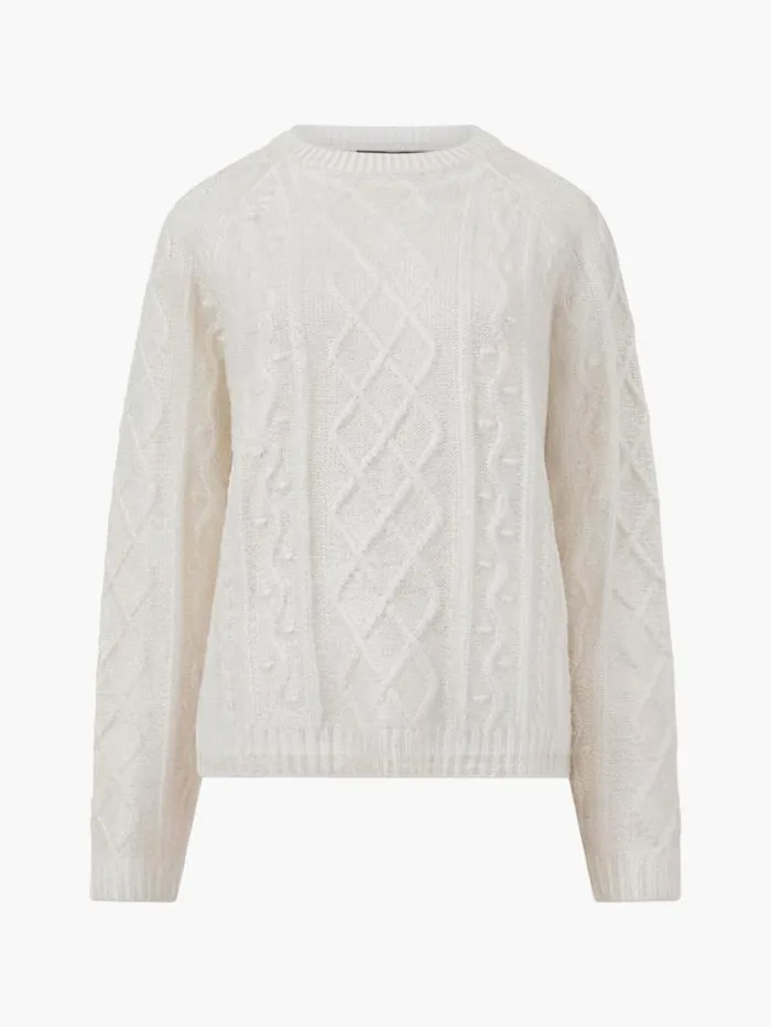 French Connection Otilia Foil Cable Knit Jumper Winter White Women Jumpers and Cardigans