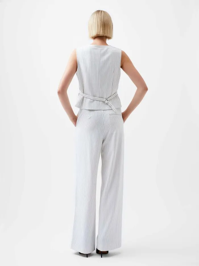 French Connection Pinstripe High Waisted Trousers Whiteblack Women Trousers