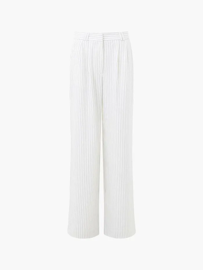 French Connection Pinstripe High Waisted Trousers Whiteblack Women Trousers