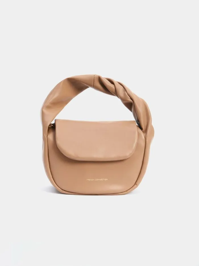 French Connection PU Mini Soft Handbag Tobacco Brown Women Bags and Purses