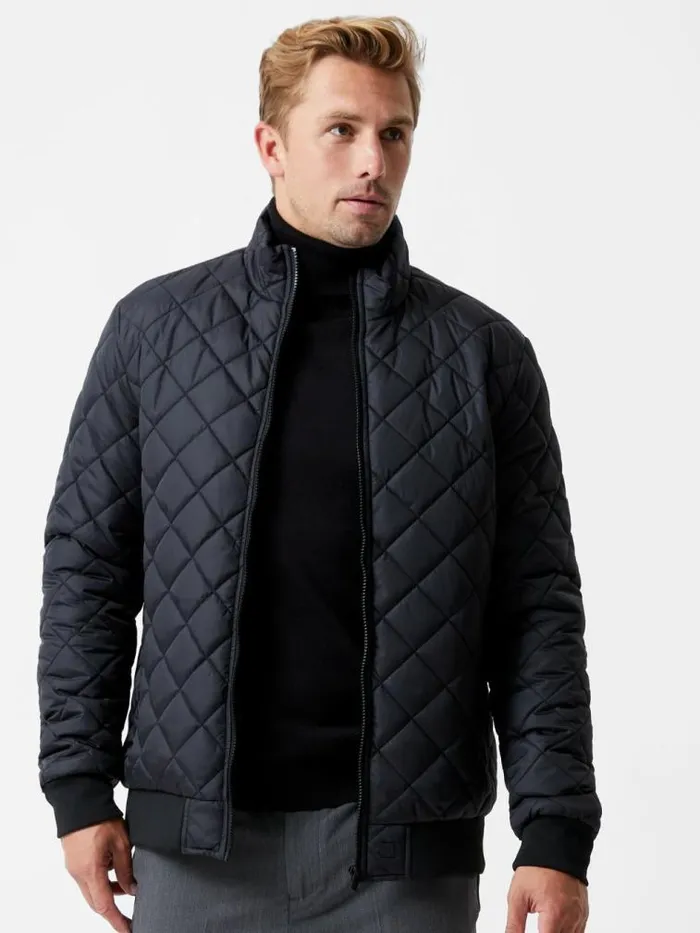 French Connection Quilted Jacket Black Men Coats and Jackets