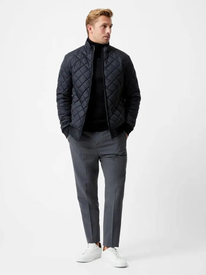French Connection Quilted Jacket Black Men Coats and Jackets