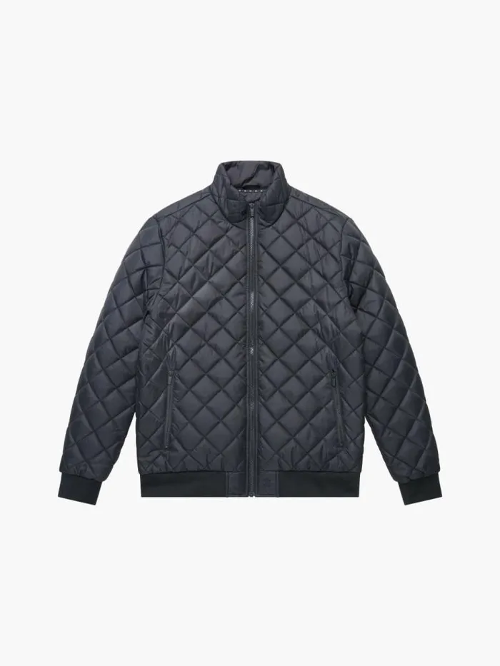 French Connection Quilted Jacket Black Men Coats and Jackets