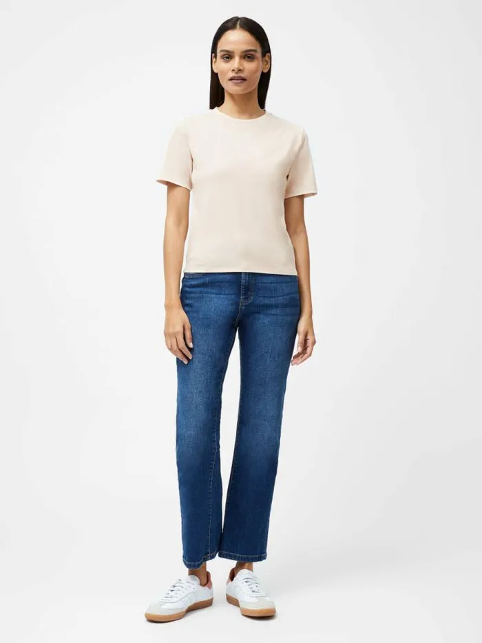 French Connection Rallie Cotton Crew Neck TShirt Peach Blush Women Tops