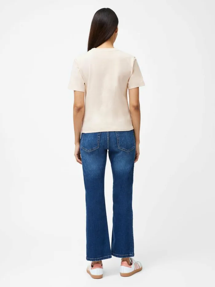 French Connection Rallie Cotton Crew Neck TShirt Peach Blush Women Tops