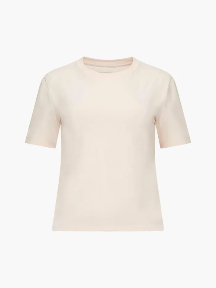 French Connection Rallie Cotton Crew Neck TShirt Peach Blush Women Tops