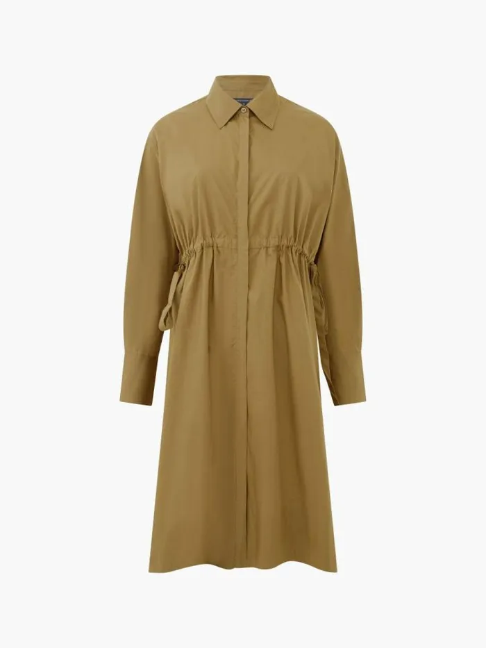 French Connection Rhodes Poplin Shirt Dress Nutria Women Dresses