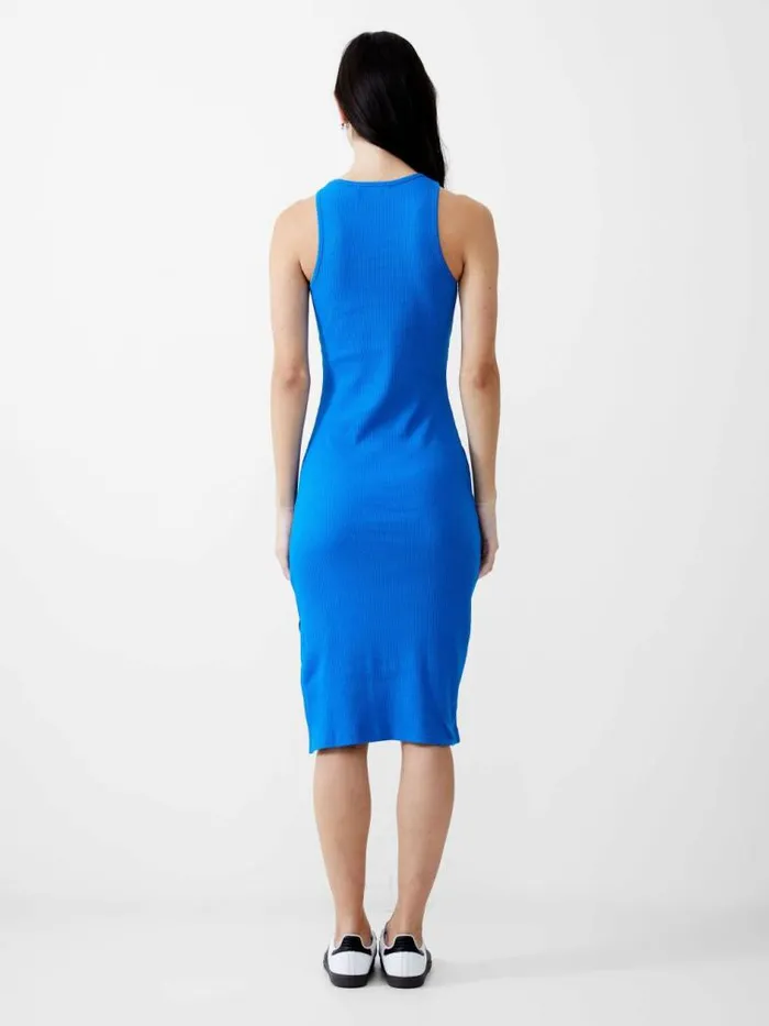 French Connection Ribbed Racer Dress Bright Blue Women Dresses