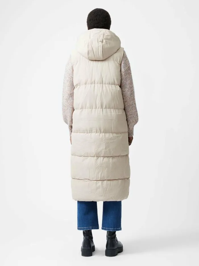 French Connection Row Long Gilet Putty Women Coats and Jackets