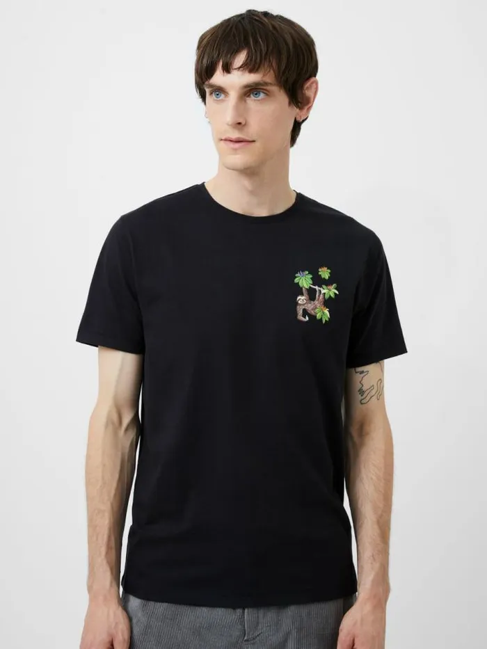 French Connection Sloth Organic Graphic TShirt Black Men TShirts and Polo Shirts French Connection Sloth Organic Graphic TShirt Black Men TShirts and Polo Shirts