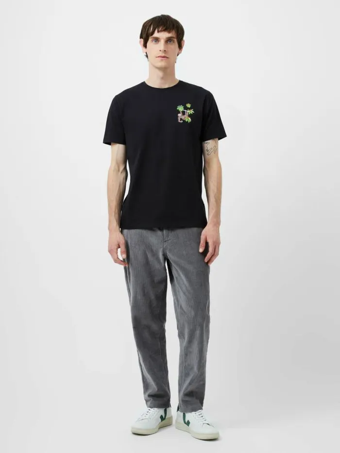 French Connection Sloth Organic Graphic TShirt Black Men TShirts and Polo Shirts