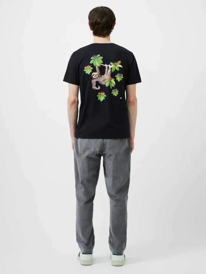 French Connection Sloth Organic Graphic TShirt Black Men TShirts and Polo Shirts