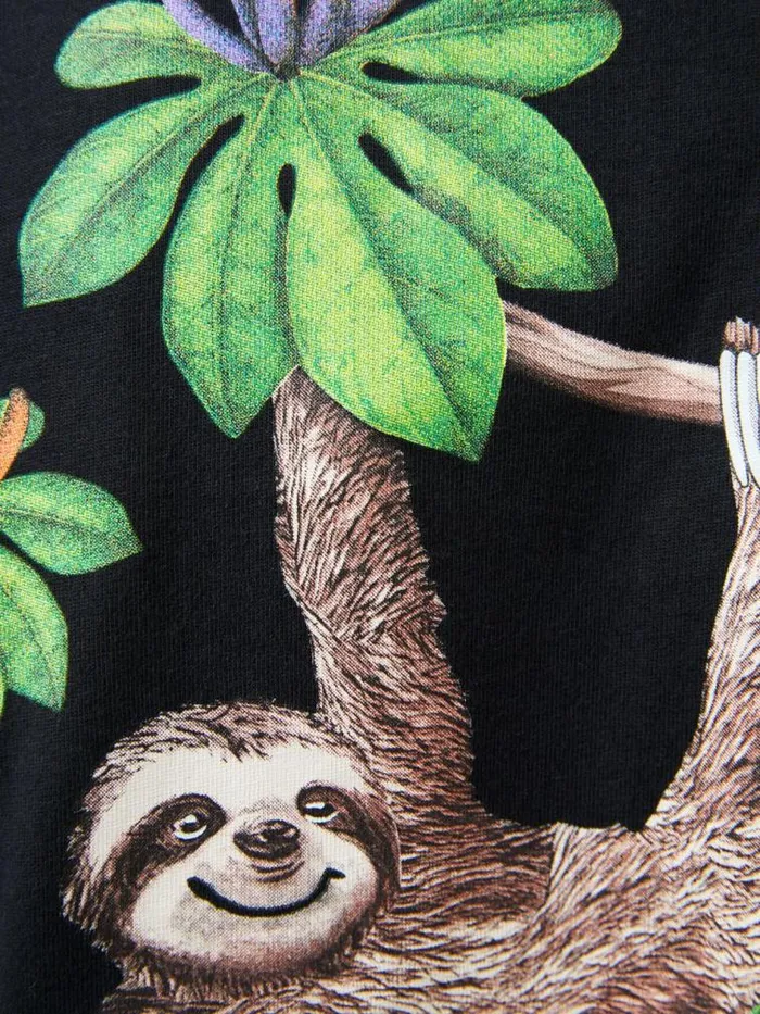 French Connection Sloth Organic Graphic TShirt Black Men TShirts and Polo Shirts