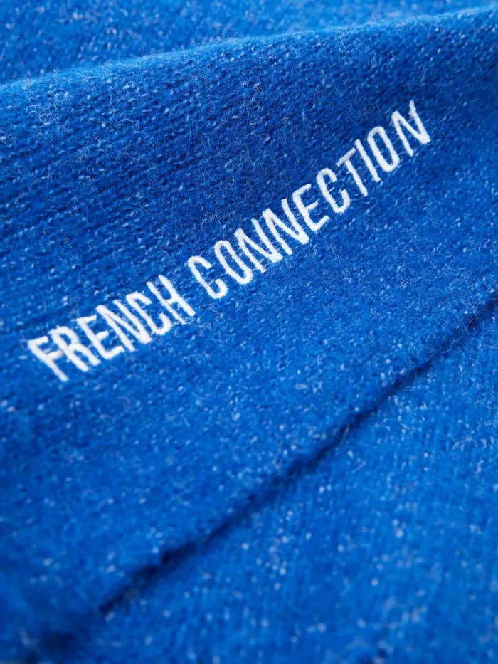 French Connection Soft Touch Recycled Knit Scarf Colbalt Blue Women Scarves
