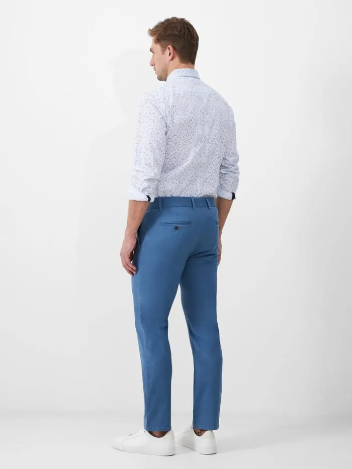 French Connection Stretch Chino Trousers Steel Blue Men Trousers