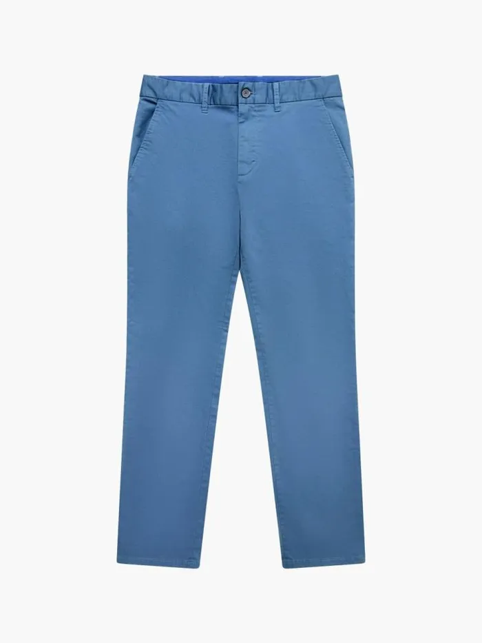 French Connection Stretch Chino Trousers Steel Blue Men Trousers