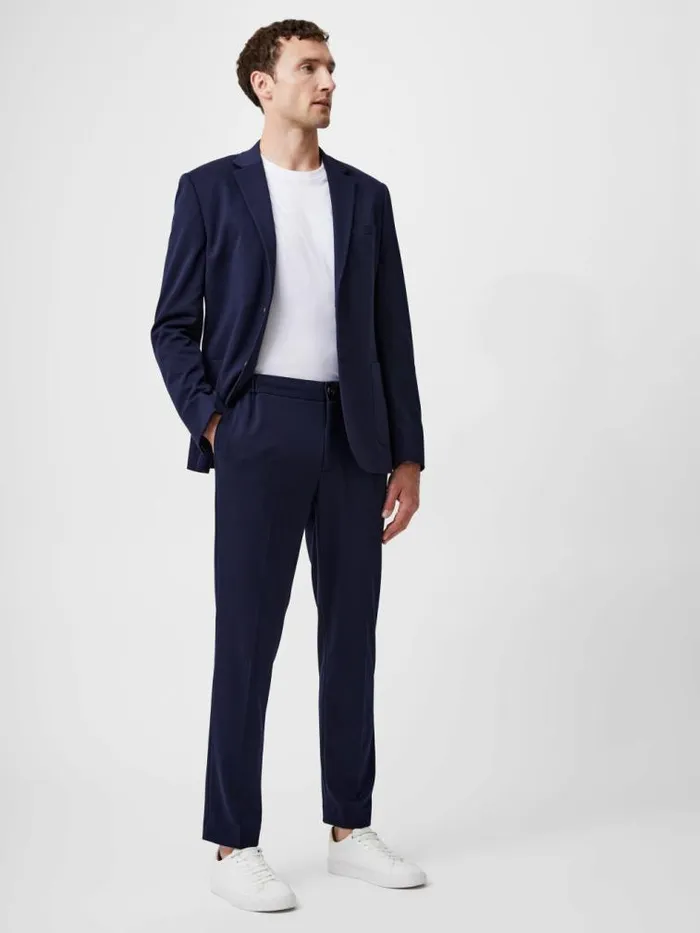 French Connection Stretch Knit Suit Trousers Marine Men Trousers