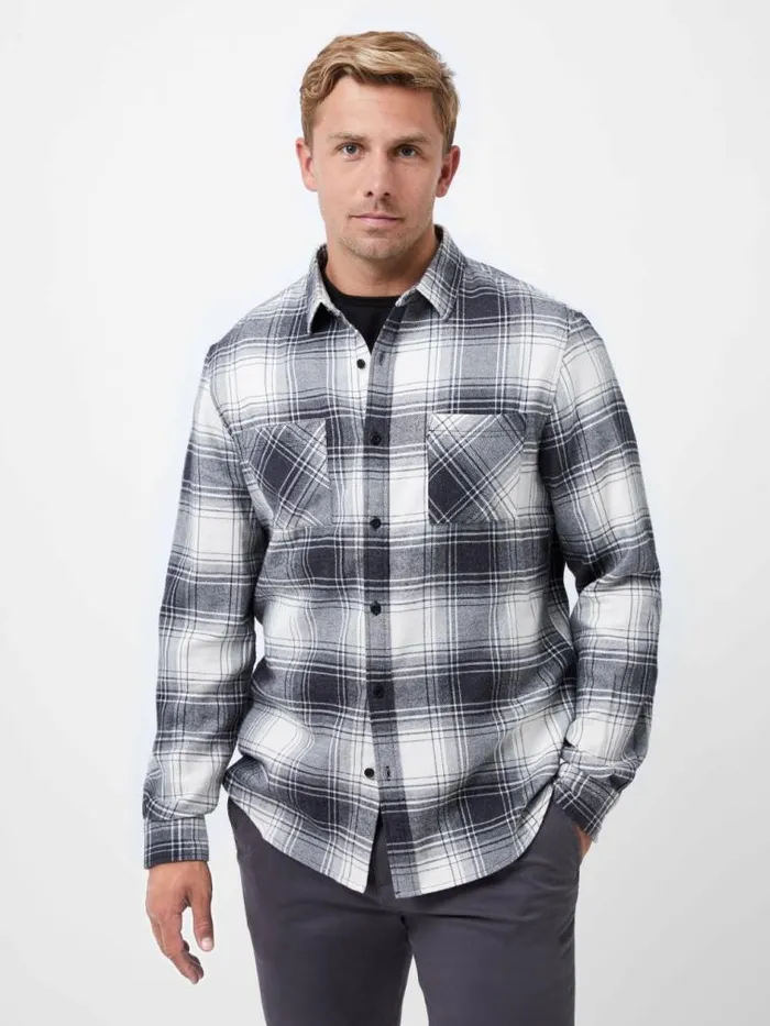 French Connection Two Pocket Flannel Shirt Black Check Men Shirts