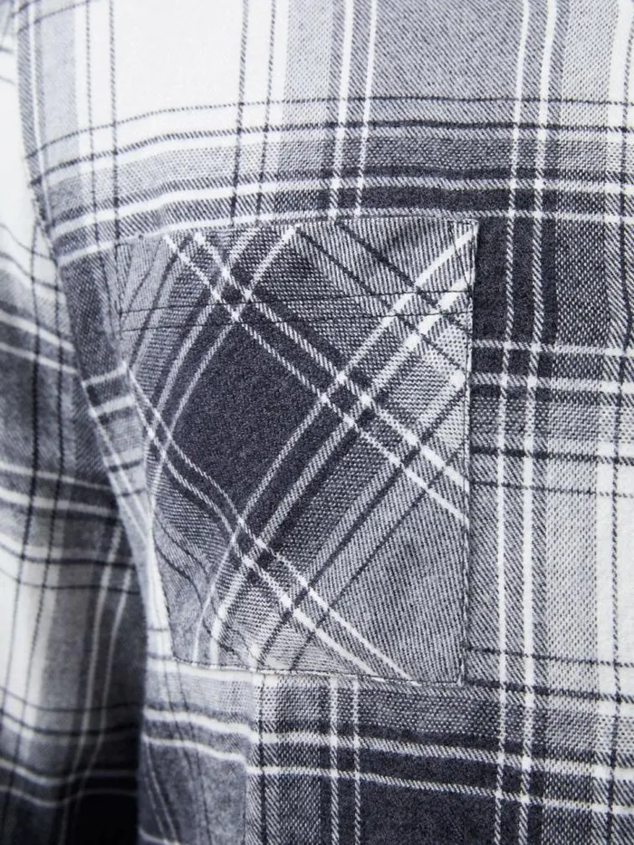 French Connection Two Pocket Flannel Shirt Black Check Men Shirts